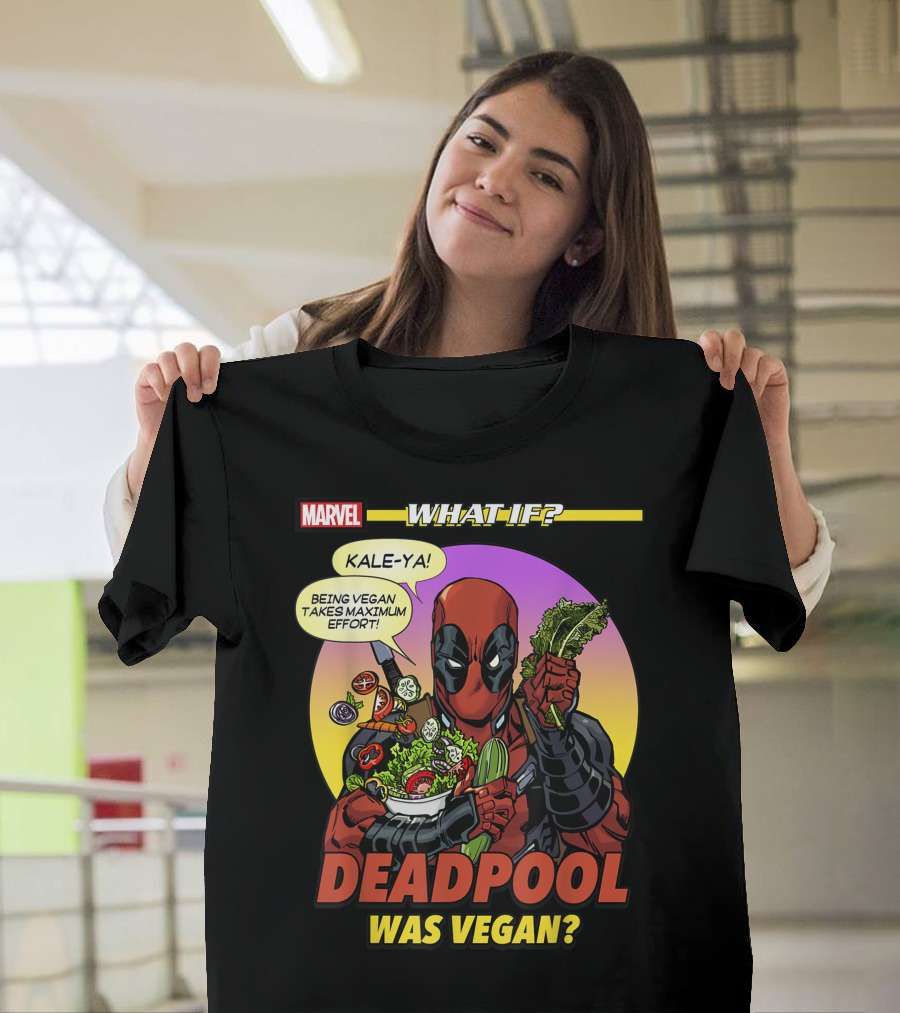 Marvel What If Deadpool Was Vegan Kale-Ya Maximum Effort Comic Cover T-Shirt