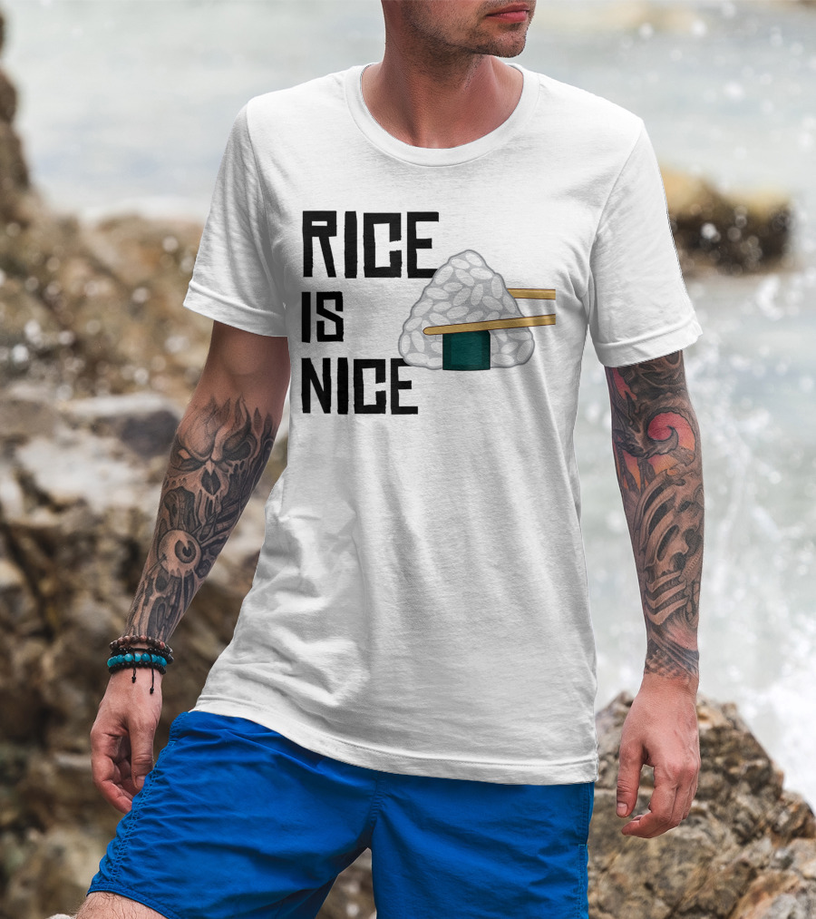 Rice Is Nice Onigiri And Chopsticks T-Shirt