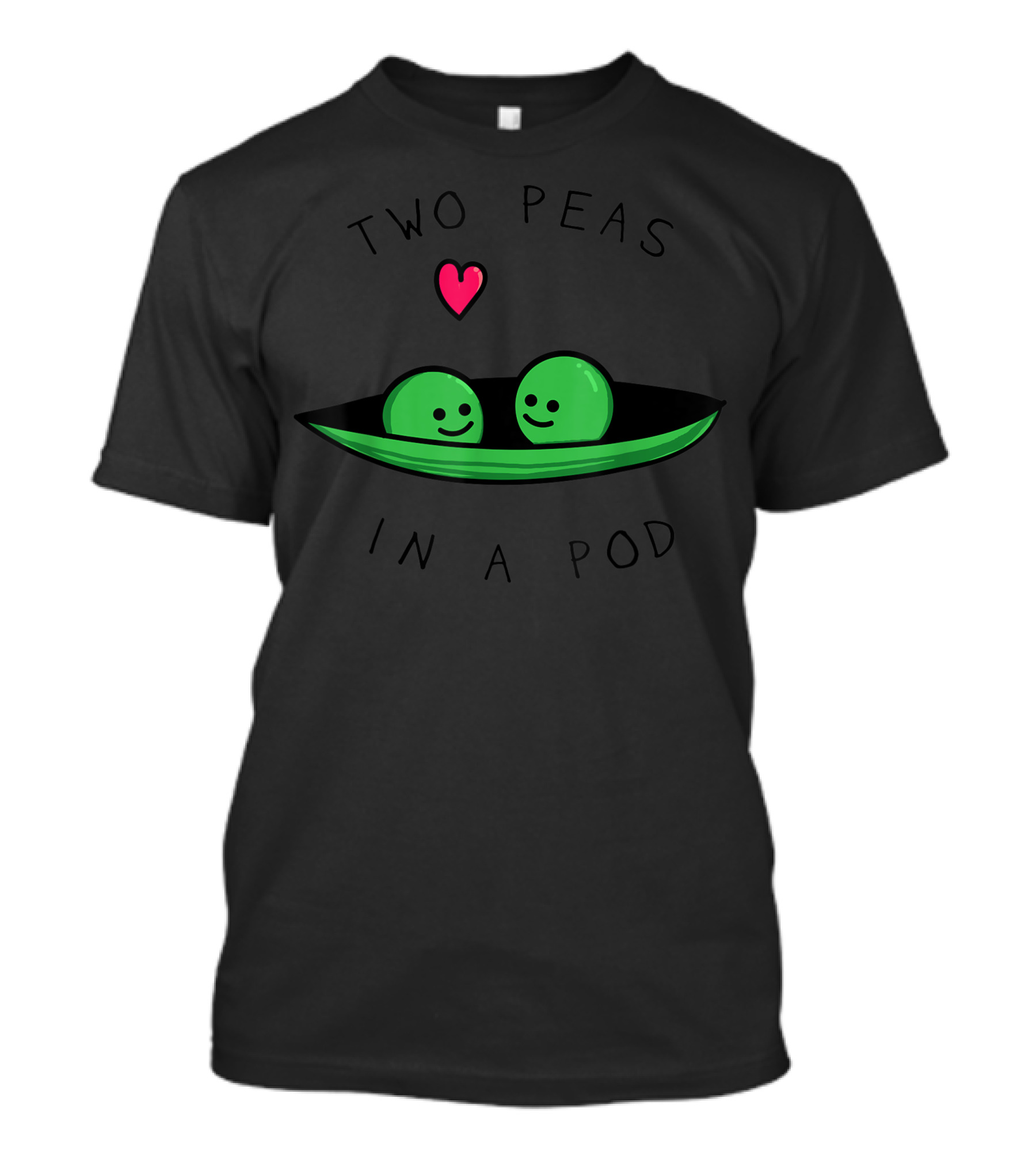 Two Peas In A Pod Two Peas Vegan Heart T-Shirt