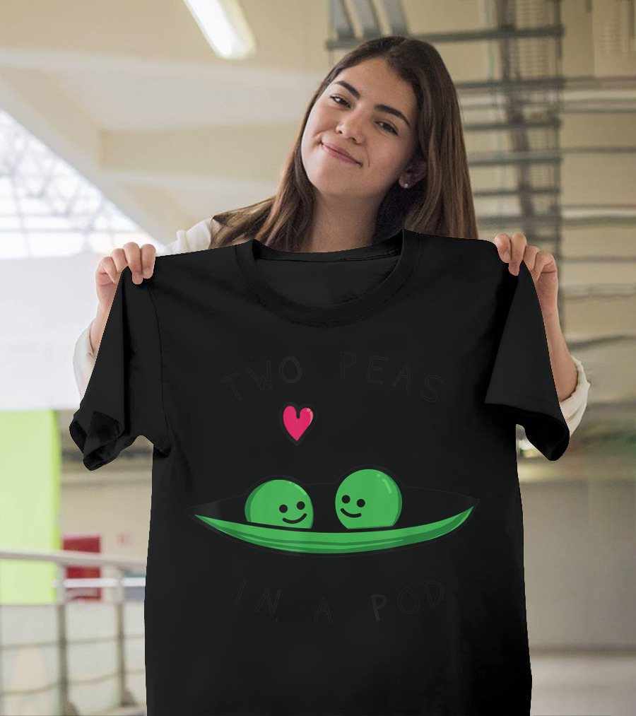 Two Peas In A Pod Two Peas Vegan Heart T-Shirt