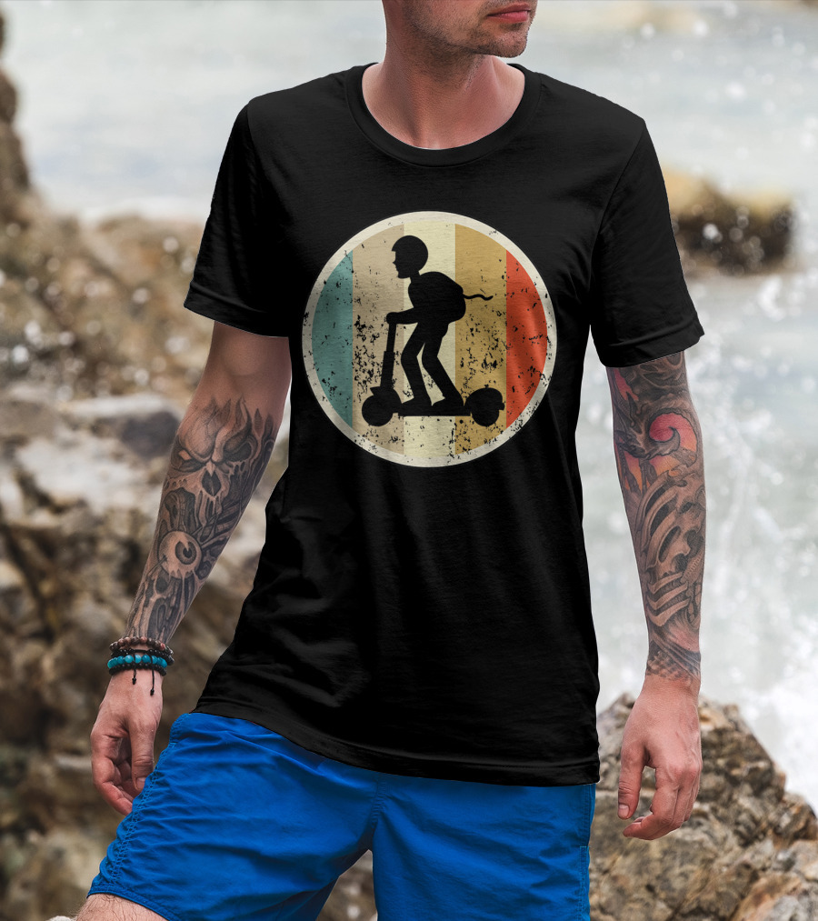 Escooter Electric Scooter Driver Vintage Retro T-Shirt