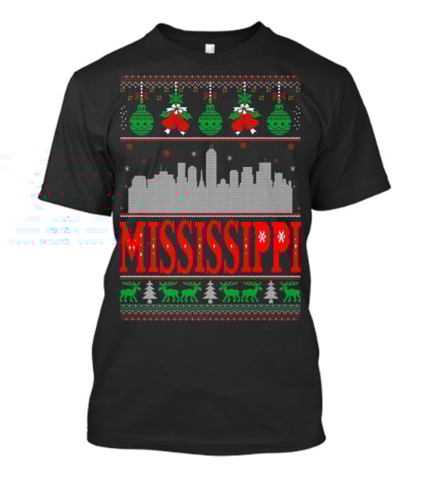 Mississippi Skyline Christmas T-Shirt