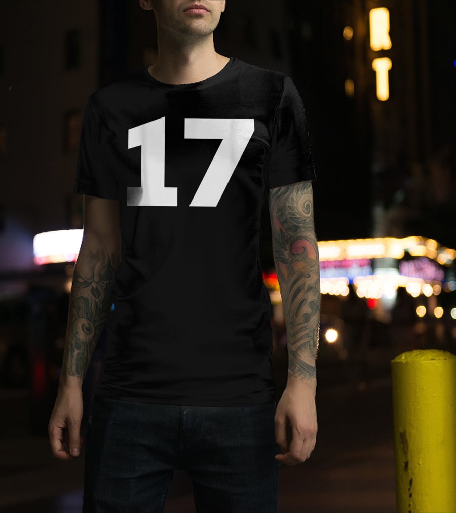 Number 17 Jersey Style Sport Team Group T-Shirt