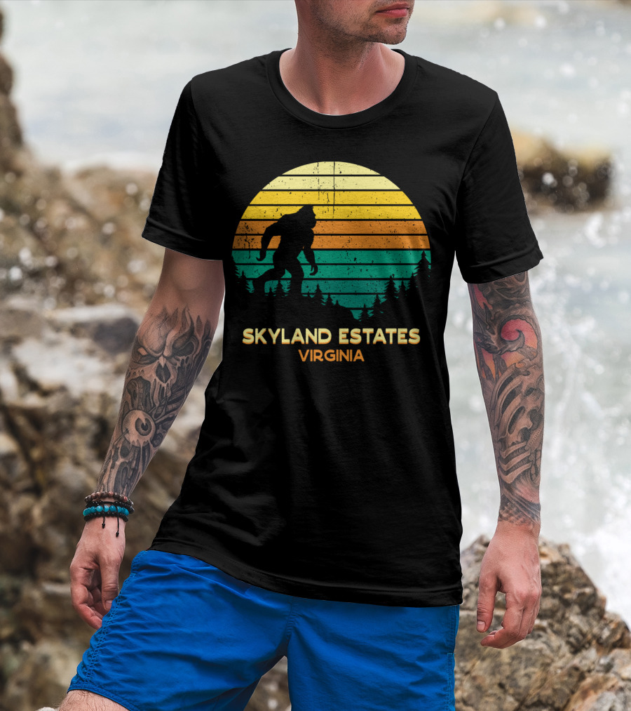 Skyland Estates Virginia Bigfoot Retro Sunset T-Shirt