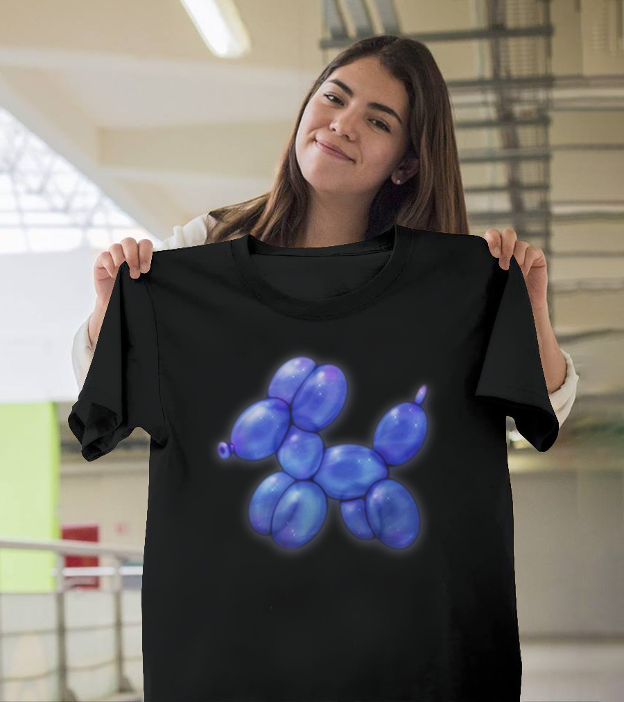Blue Balloon Animal Dog Pastel Goth Aesthetic T-Shirt