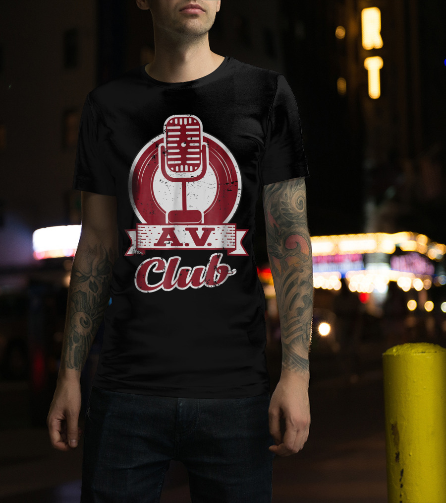 A.V. Club Vintage Microphone Emblem T-Shirt