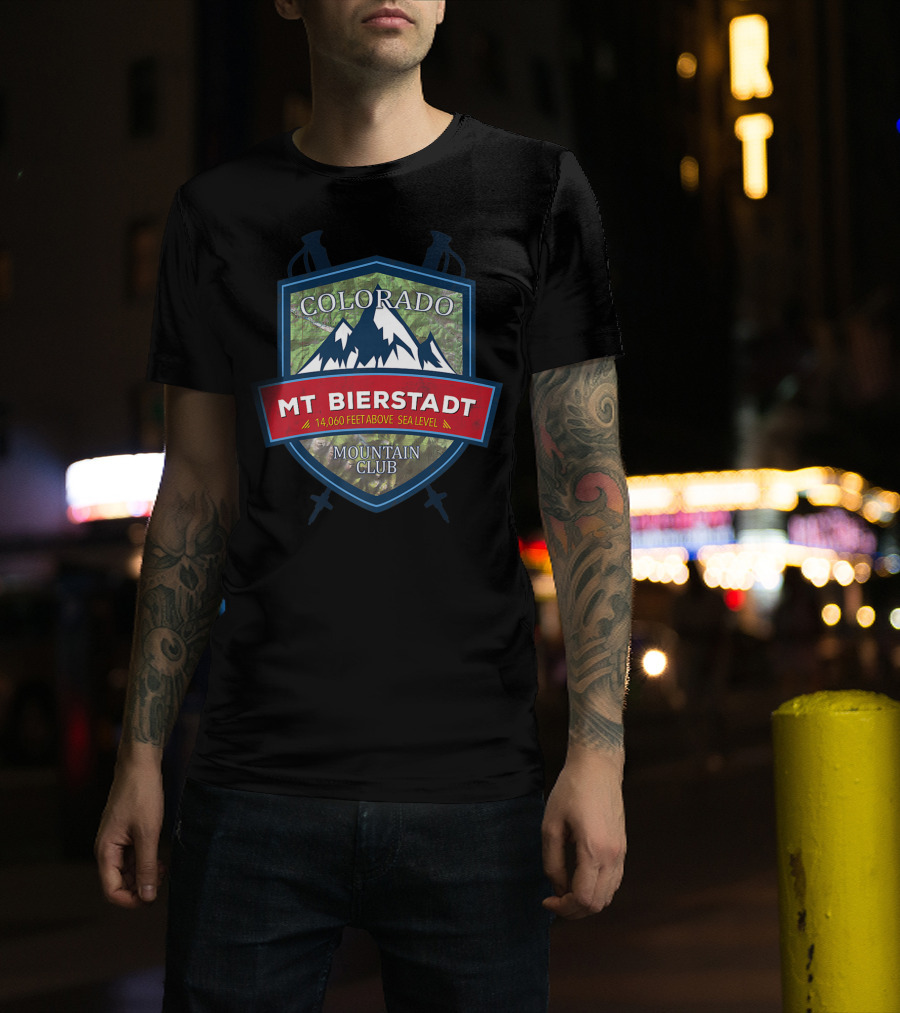 Colorado Mt Bierstadt 14,060 Feet Above Sea Level Mountain Club Hiking T-Shirt