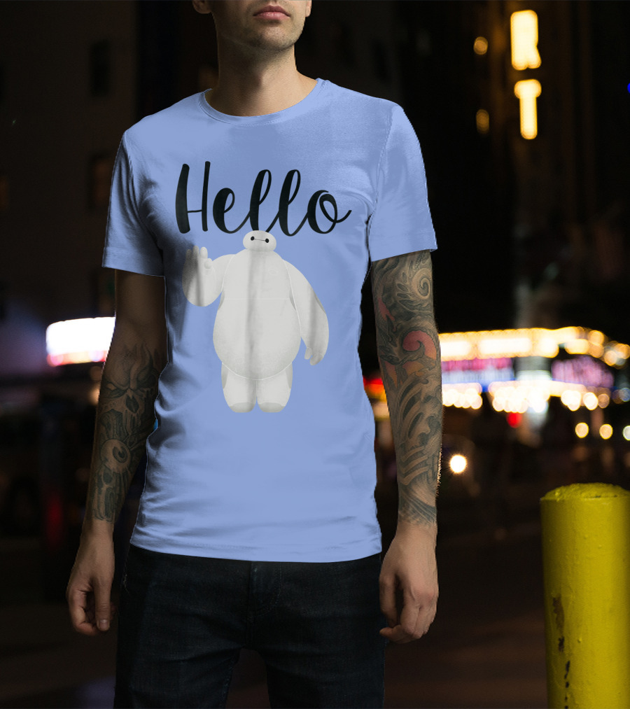 Disney Big Hero 6 Baymax Hello Wave Greetings T-Shirt