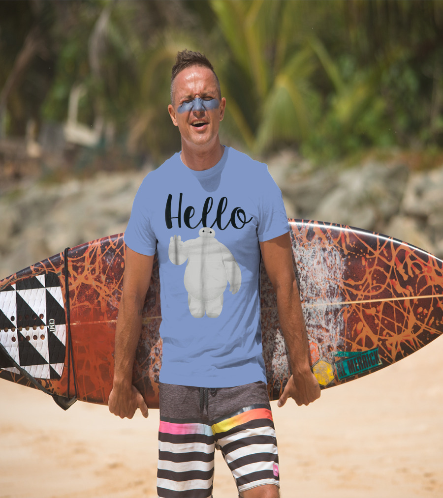 Disney Big Hero 6 Baymax Hello Wave Greetings T-Shirt