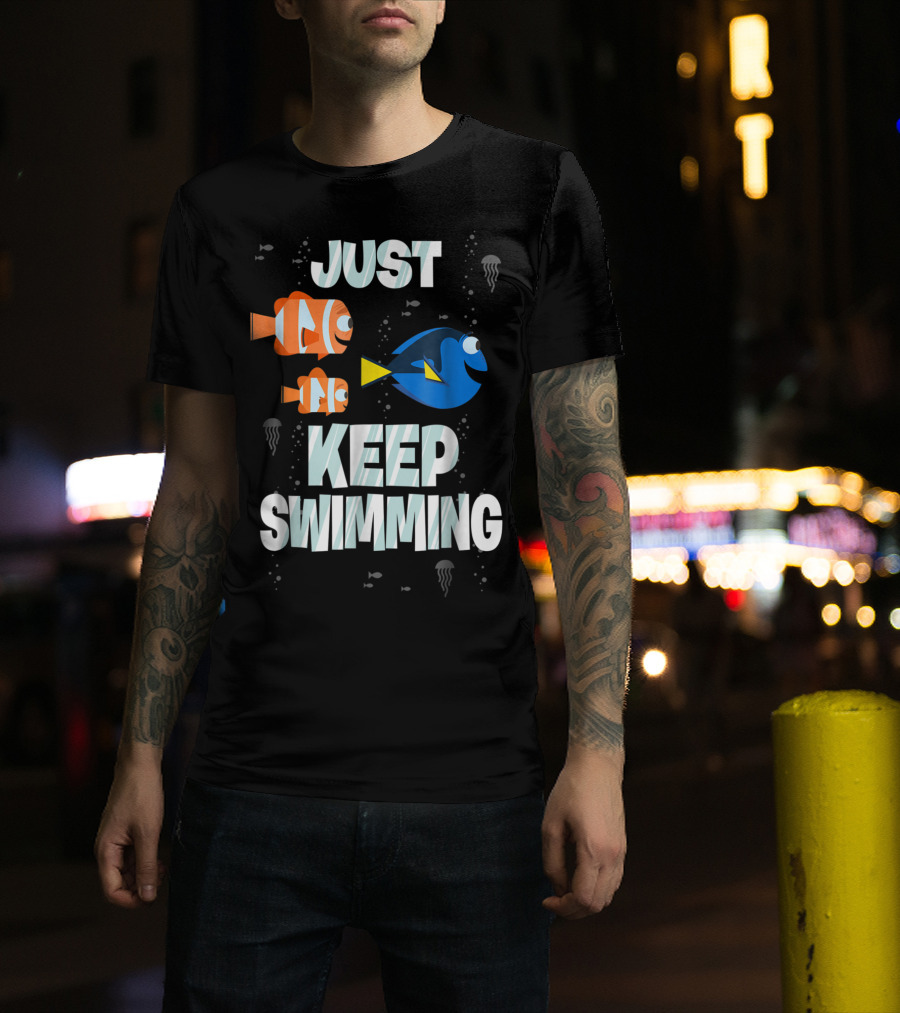 Disney Finding Dory Just Keep Swimming With Marlin And Nemo T-Shirt