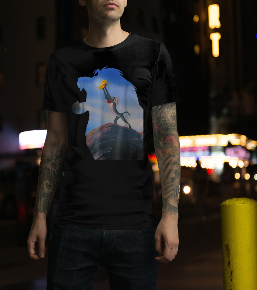 Disney Lion King Rafiki Lifting Baby Simba In Lion T-Shirt