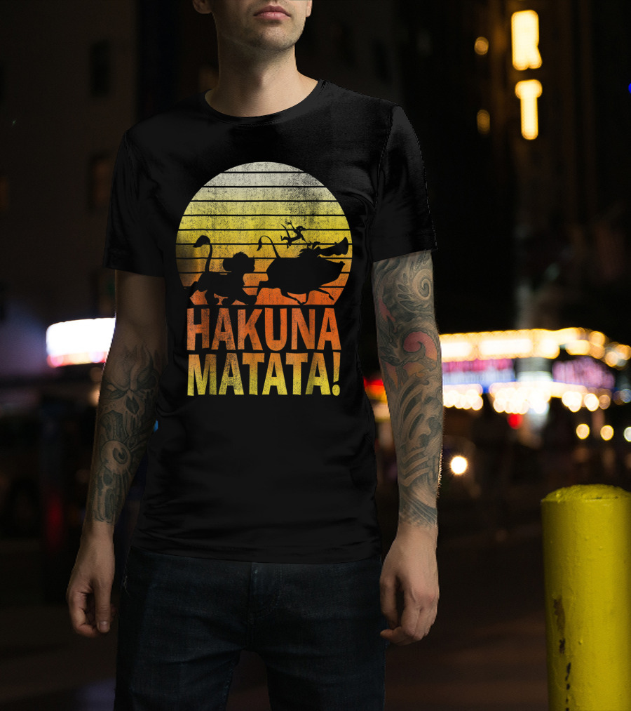 Disney Lion King Simba Pumbaa Timon Hakuna Matata Sunset T-Shirt
