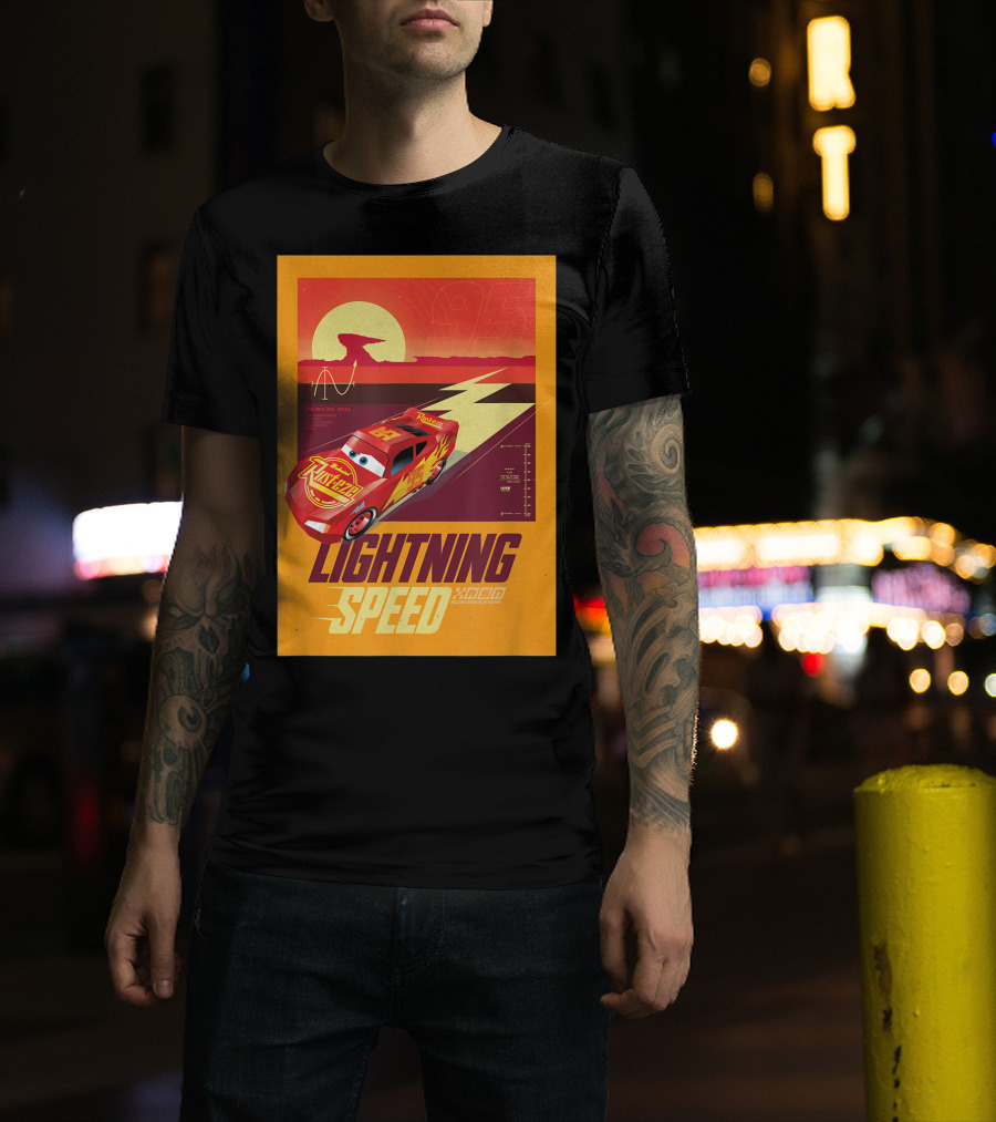 Lightning Speed Disney Pixar Cars McQueen 95 Racing Legends T-Shirt