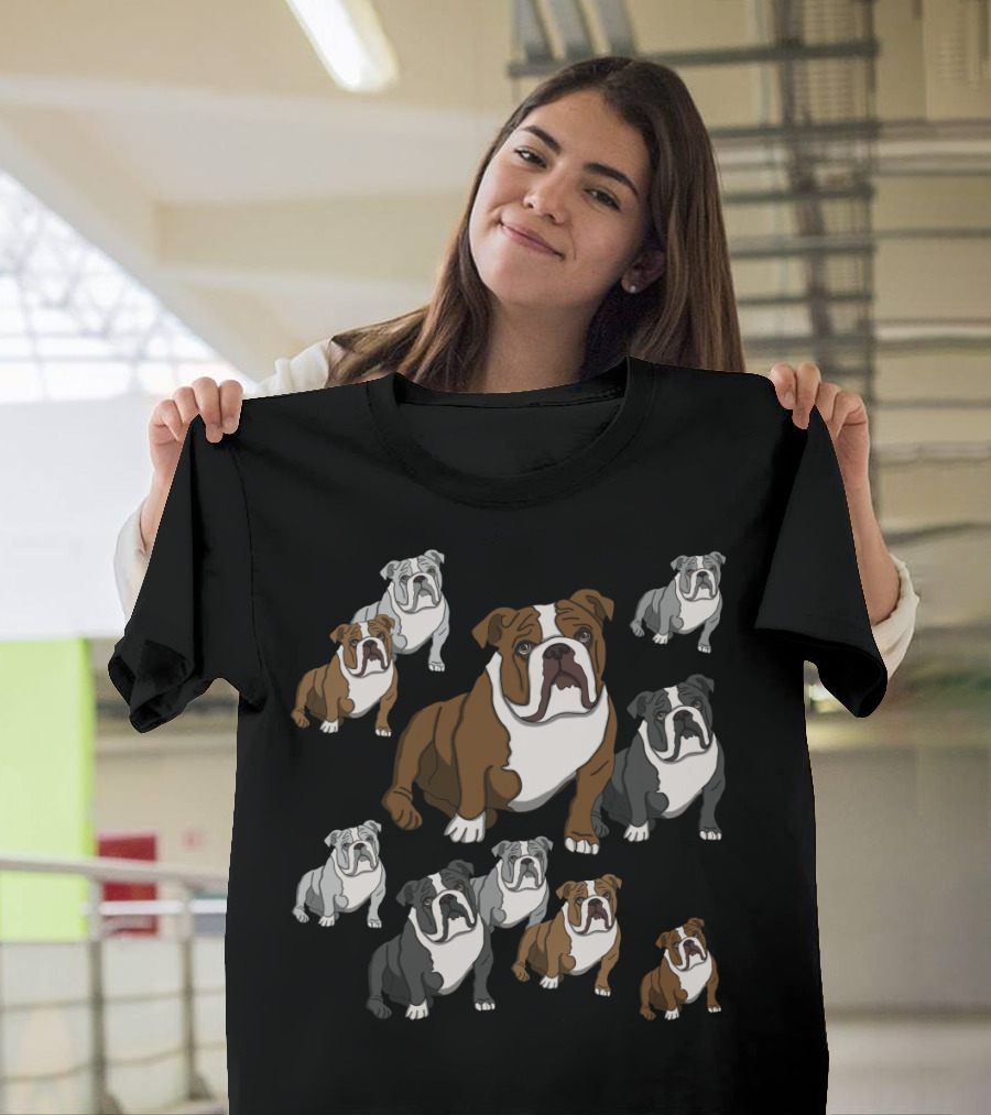 Variations of Bulldogs in Group Formation T-Shirt