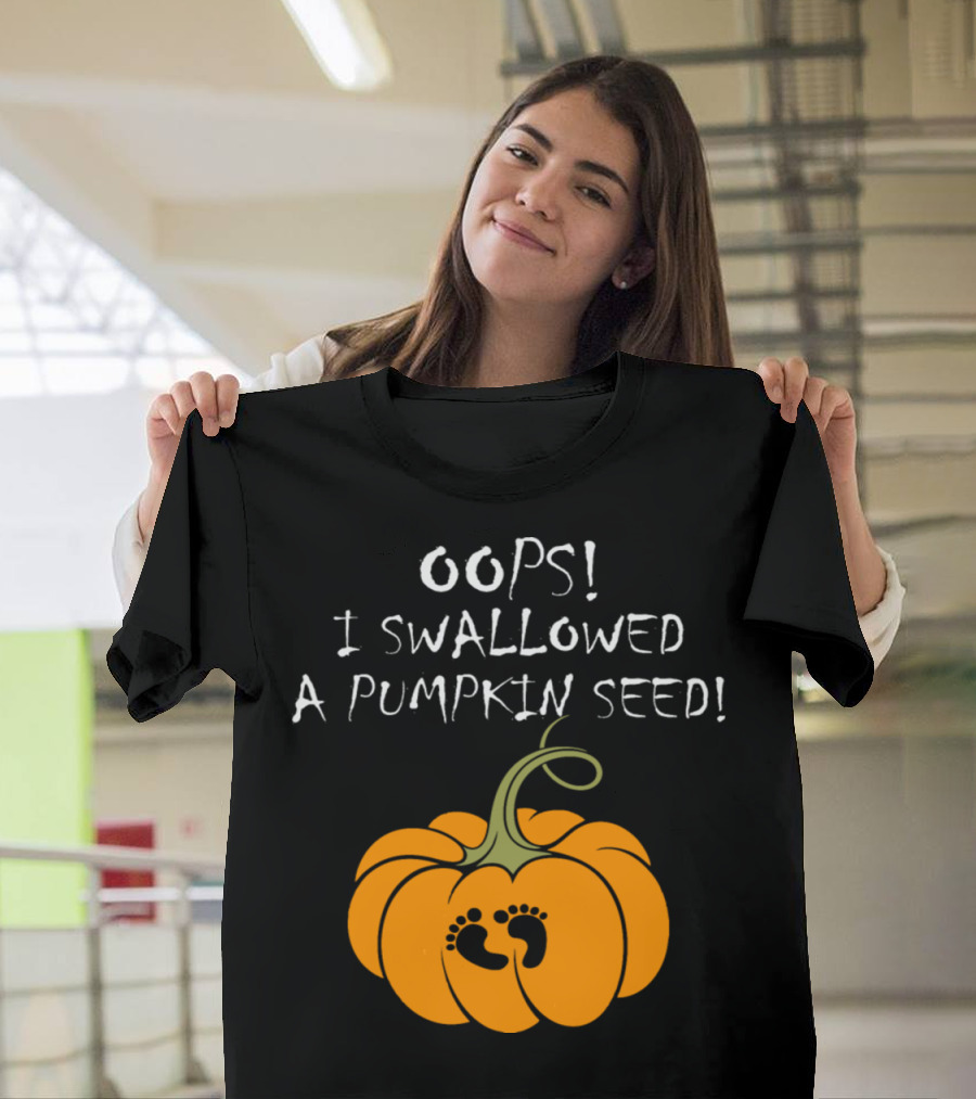 Oops I Swallowed a Pumpkin Seed Footprints T-Shirt