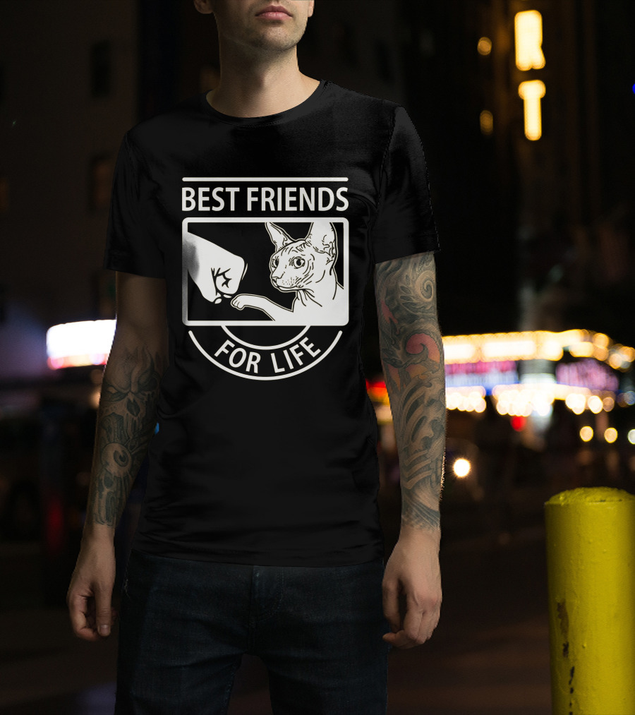 Best Friends For Life Fist Bump Cat T-Shirt