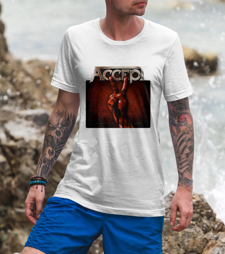 ACCEPT Blood Of The Nations Victory Hand Gesture T-Shirt