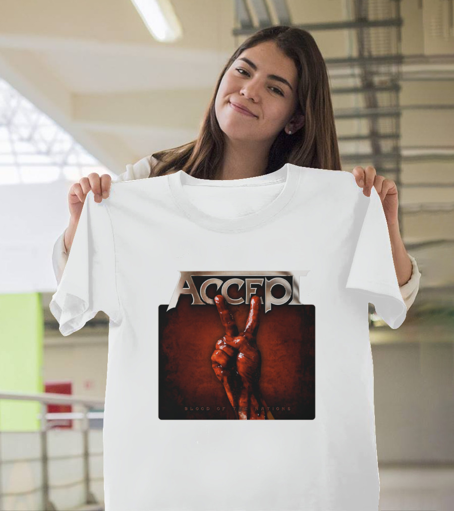 ACCEPT Blood Of The Nations Victory Hand Gesture T-Shirt