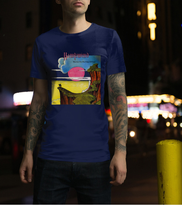 Hawkwind Warrior On The Edge Of Time Cliff Sunset Scene T-Shirt
