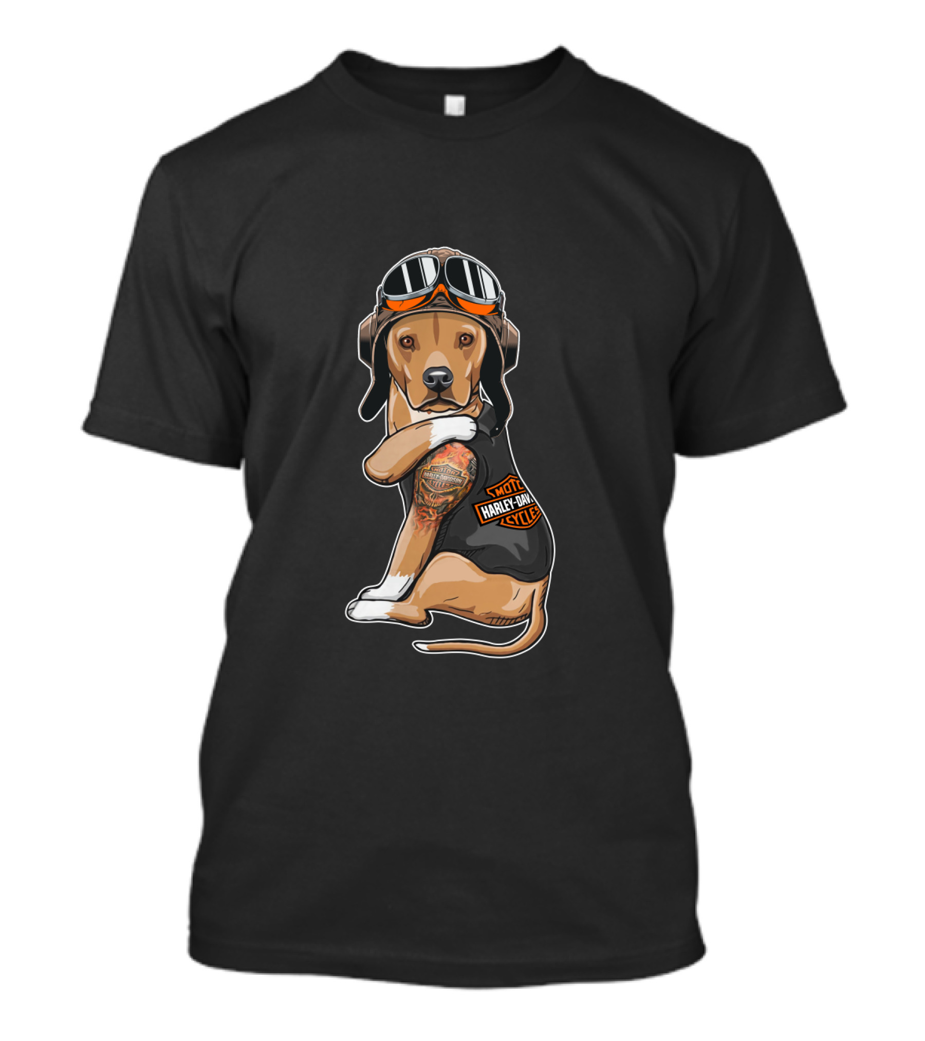 Hd Tatoo American Staffordshire Motocycle Harley Davidson T-Shirt