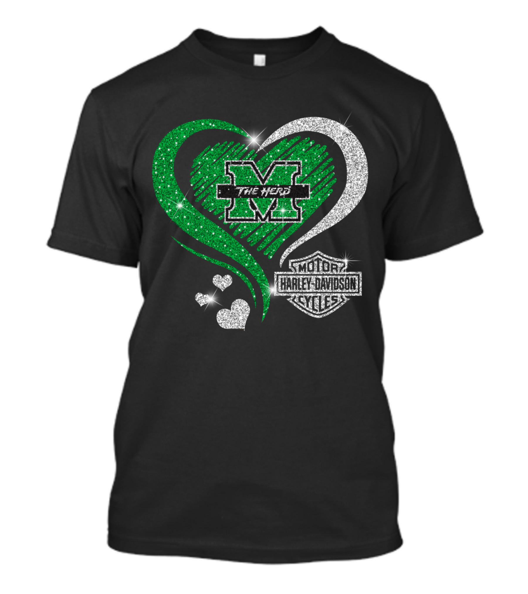 M The Herd Motor Harley Davidson Cycles Heart 0306Hd Marshall Thundering Herd T-Shirt
