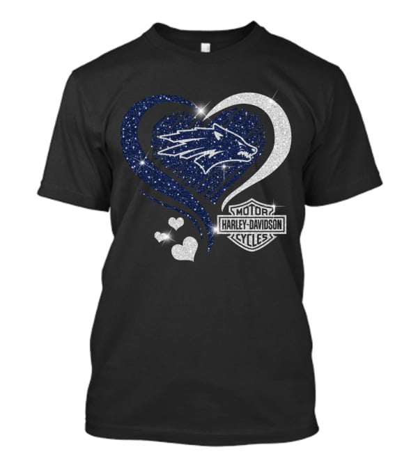 Nevada Wolf Pack Harley Davidson Sparkle Heart 0306Hd T-Shirt