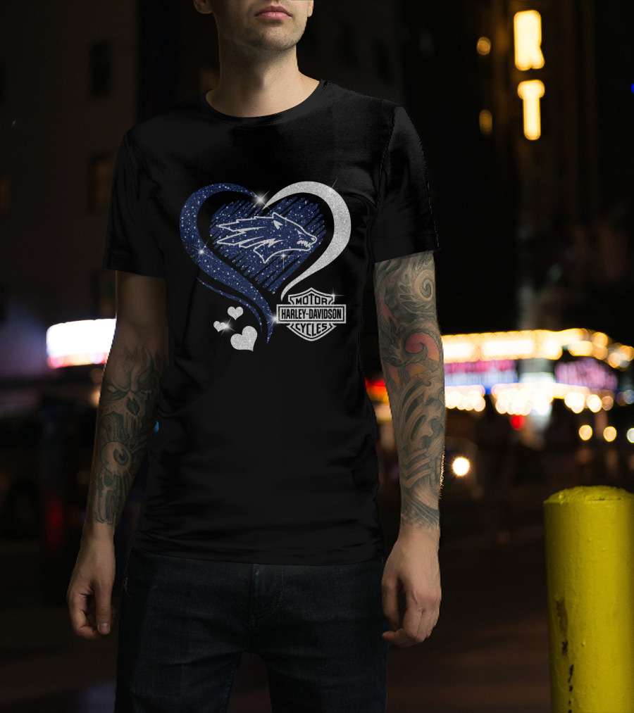 Nevada Wolf Pack Harley Davidson Sparkle Heart 0306Hd T-Shirt