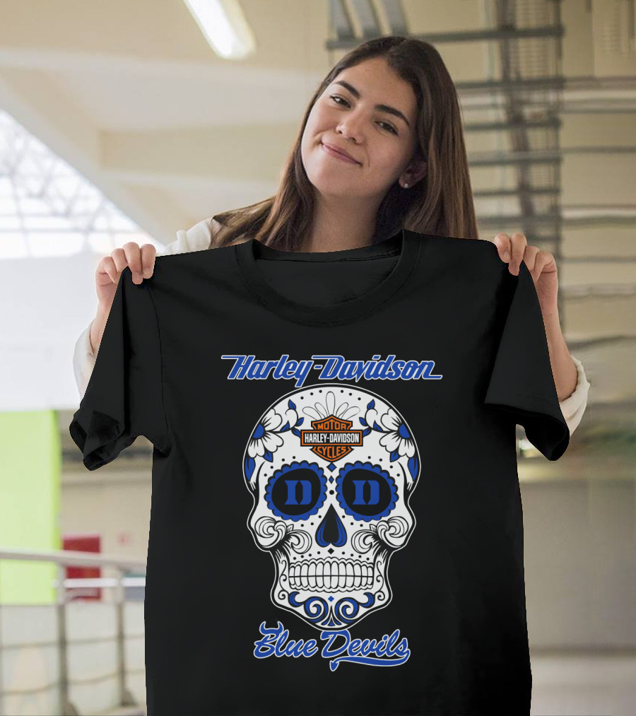 Harley Davidson Blue Devils Sugar Skull T-Shirt