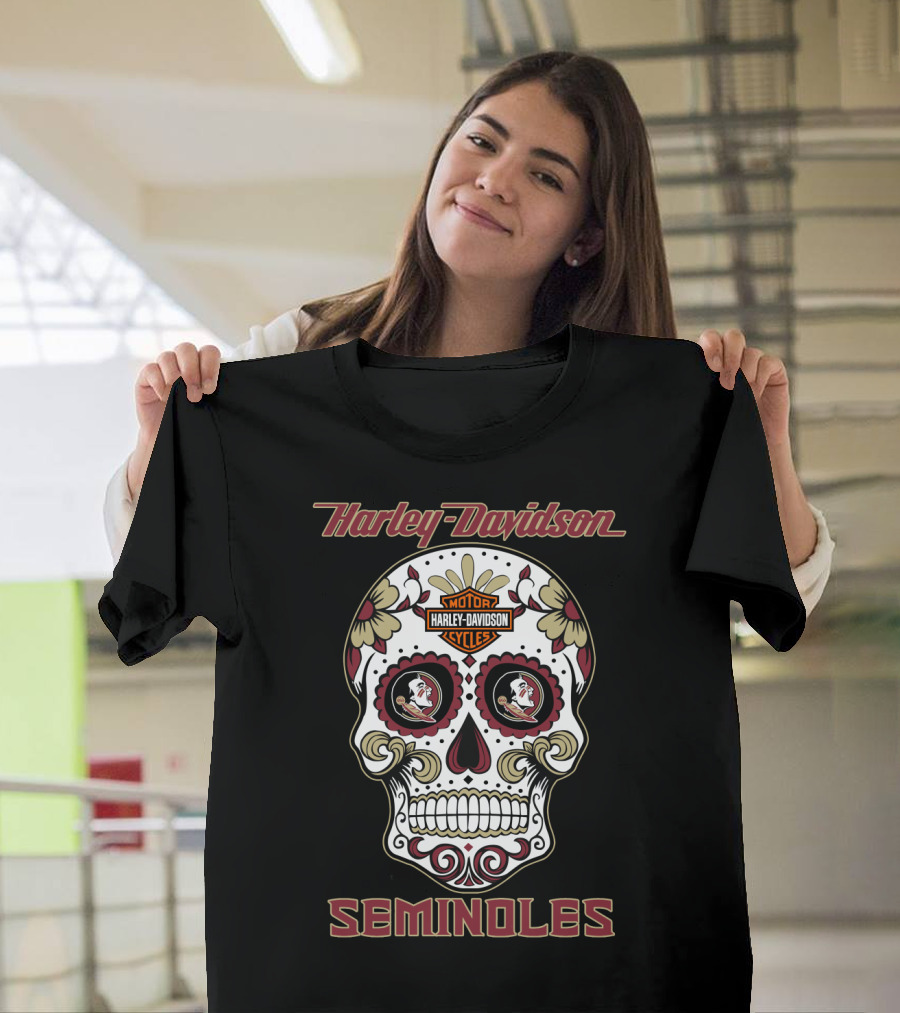 Harley Davidson Florida State Seminoles Sugar Skull T-Shirt