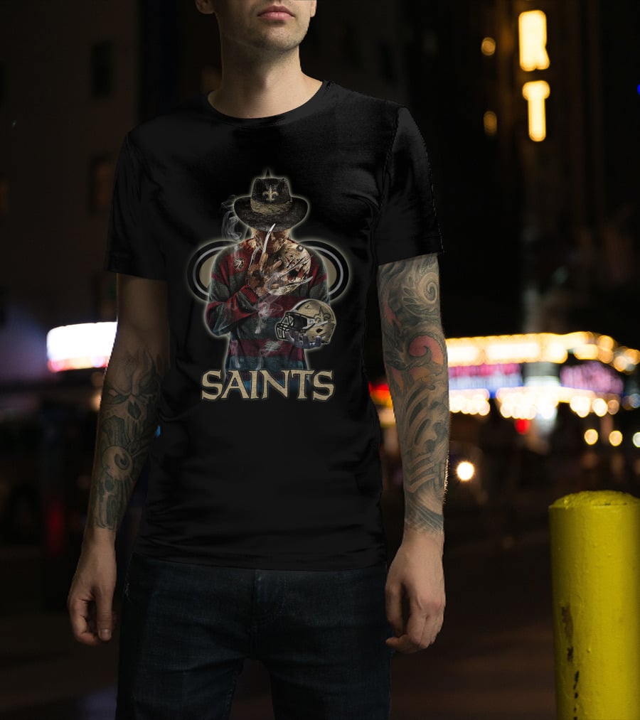 New Orleans Saints Freddy Krueger Mashup T-Shirt