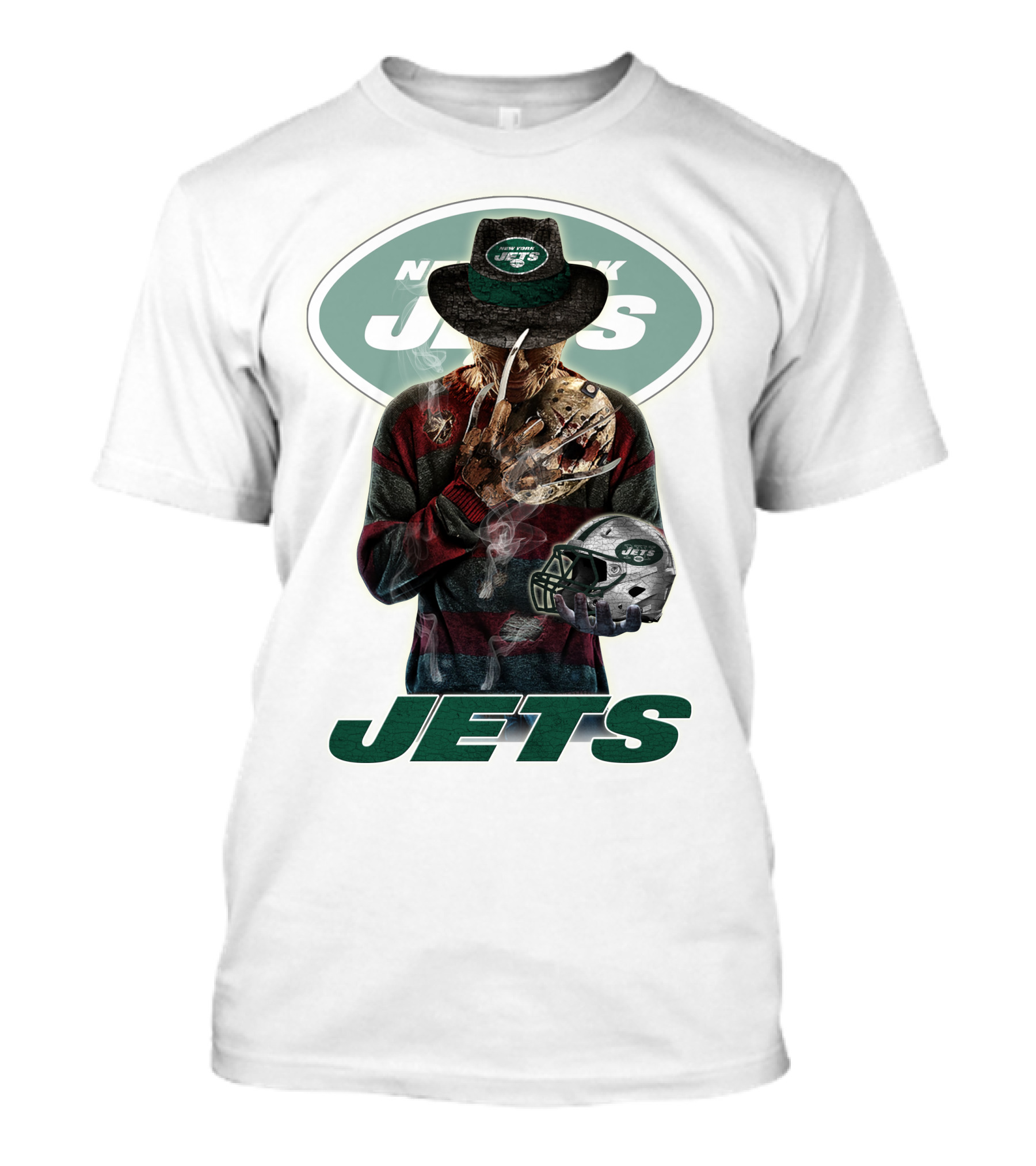 Jason Voorhees New York Jets Freddy Krueger Crossover NFL Football Fan T-Shirt