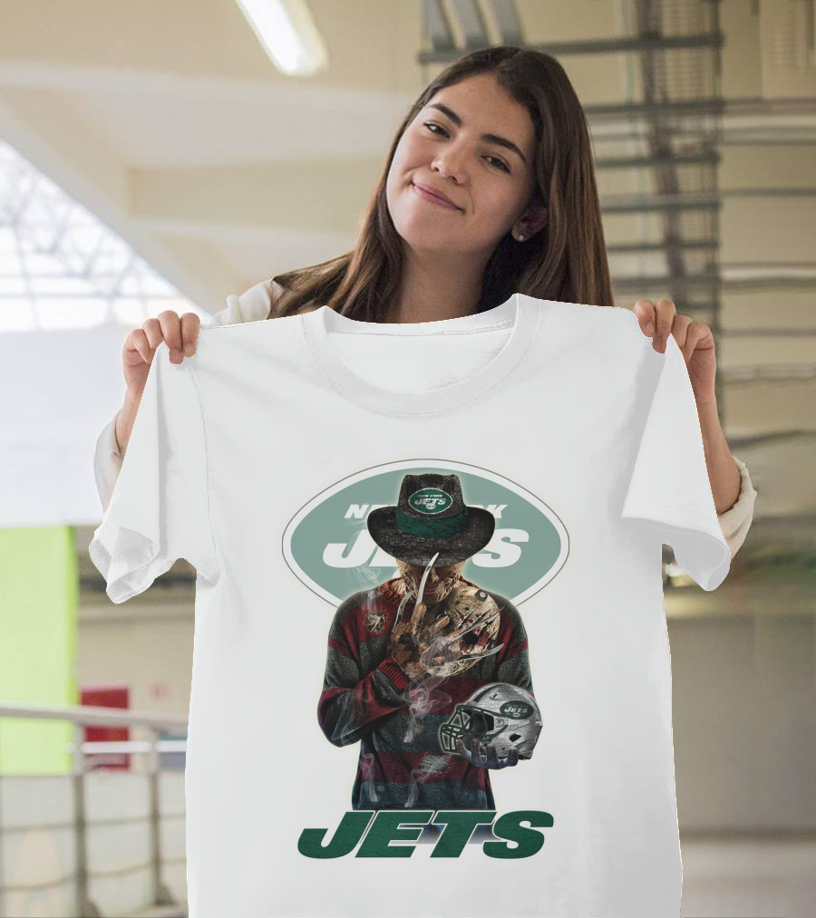 Jason Voorhees New York Jets Freddy Krueger Crossover NFL Football Fan T-Shirt