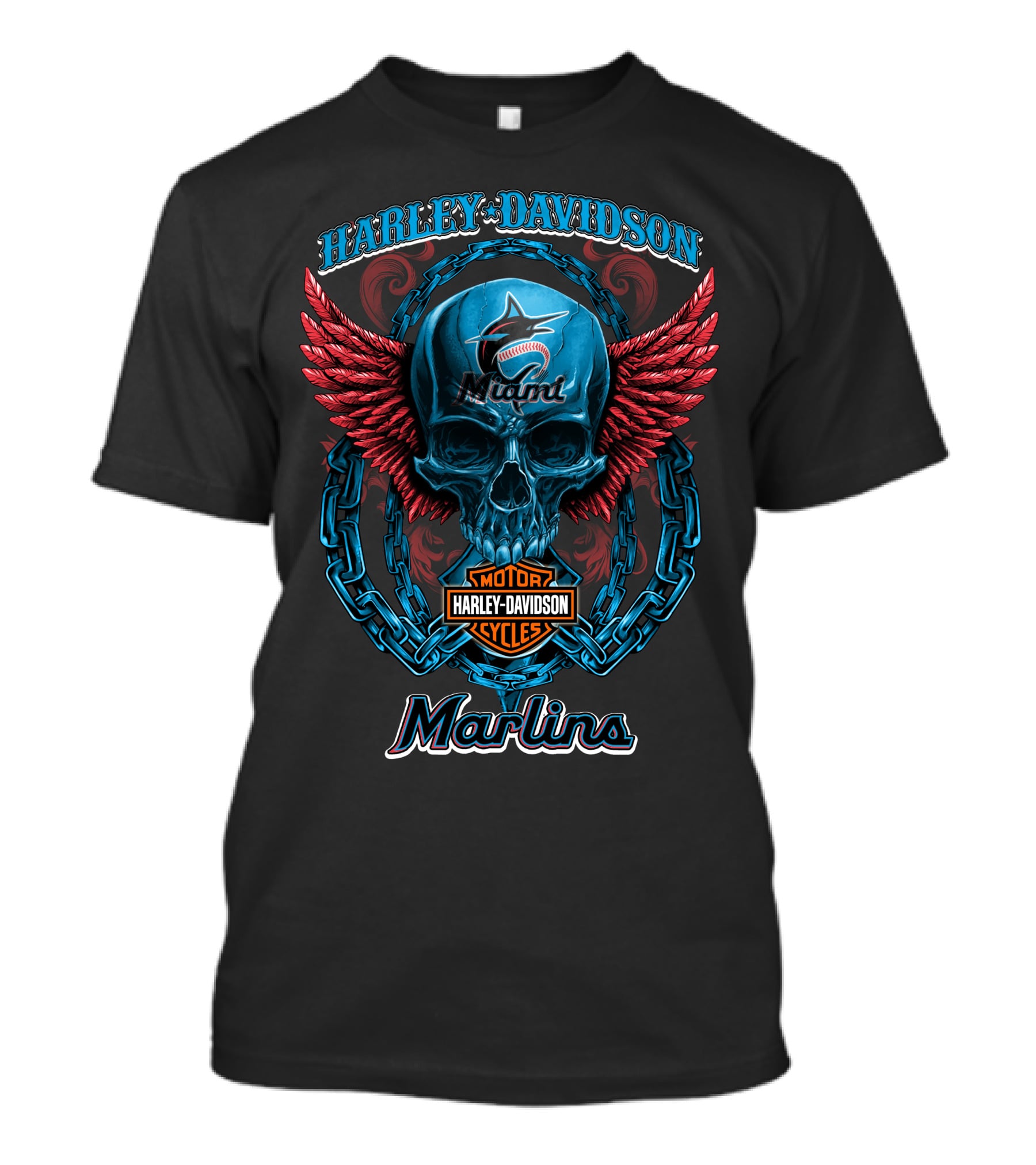 Harley Davidson Miami Marlins Motor Cycles T-Shirt