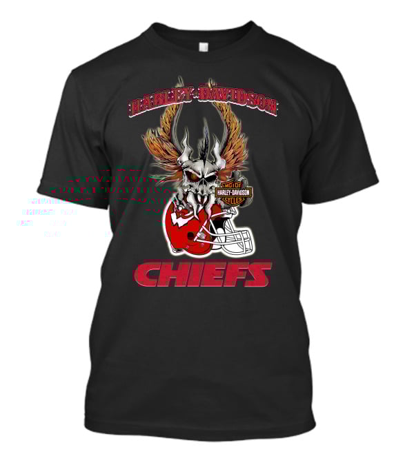 Harley Davidson Kansas City Chiefs Skull Helmet Chiefs T-Shirt