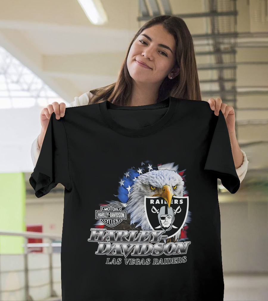 Harley Davidson Las Vegas Raiders Nfl Eagles T-Shirt
