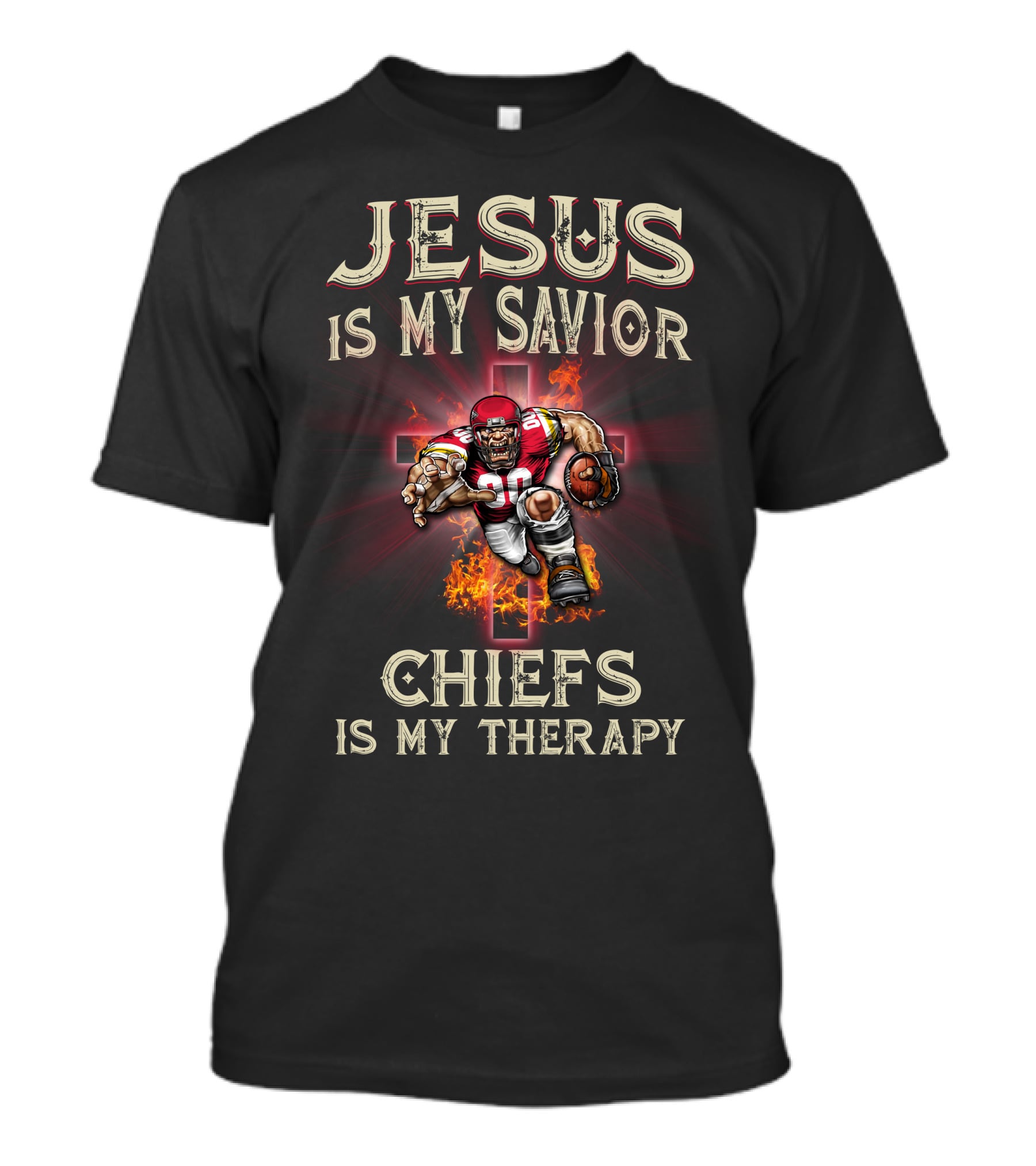 Jesus Is My Savior Chiefs Is My Therapy T-Shirt