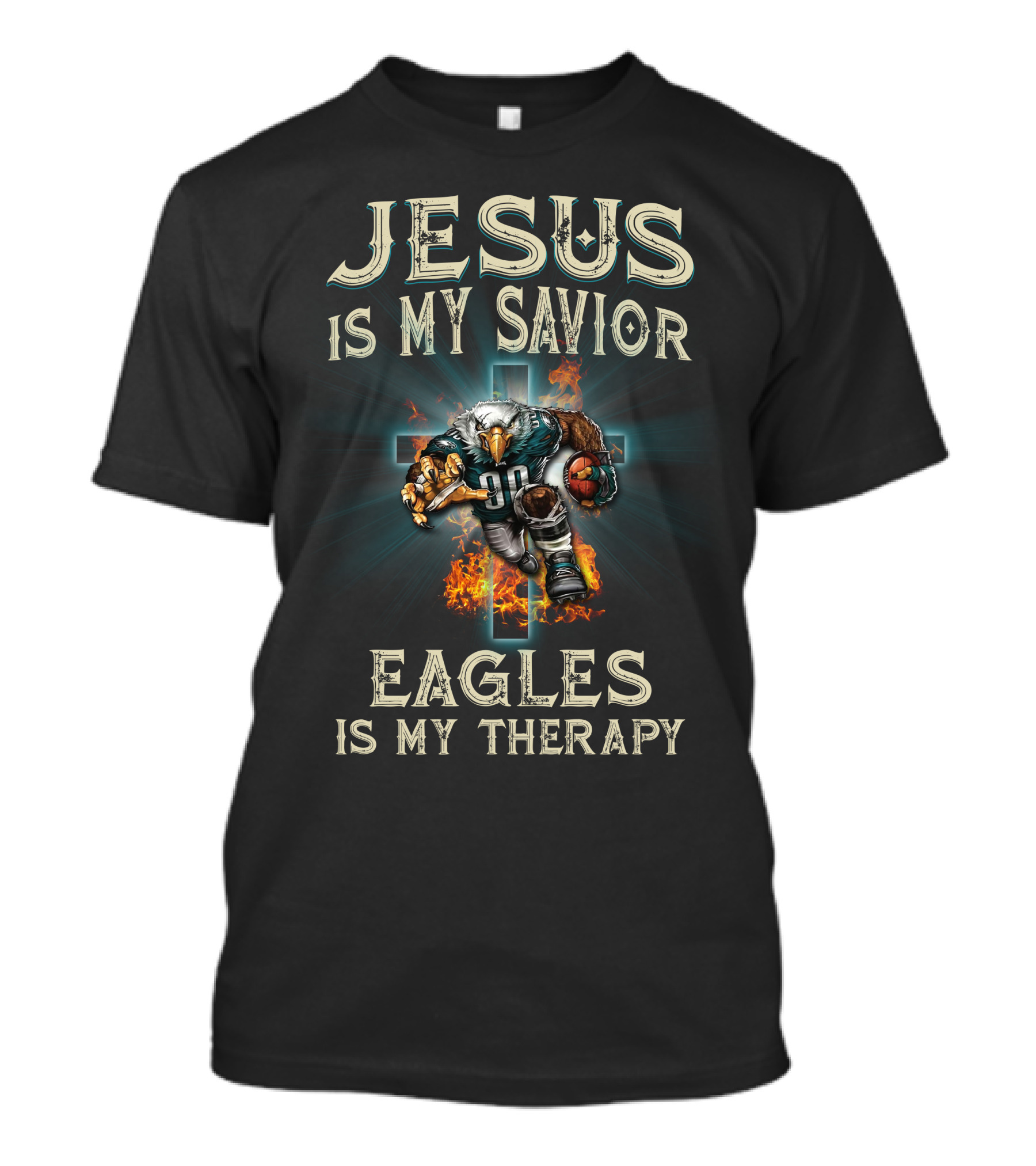 Jesus Is My Savior Eagles Is My Therapy T-Shirt