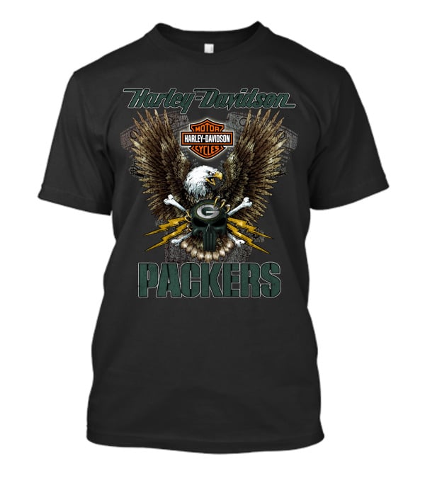 Harley Davidson Packers Motor Cycles Eagle T-Shirt