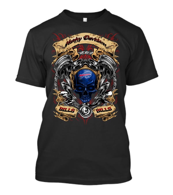 Harley Davidson Buffalo Bills Nfl Bills Skull T-Shirt