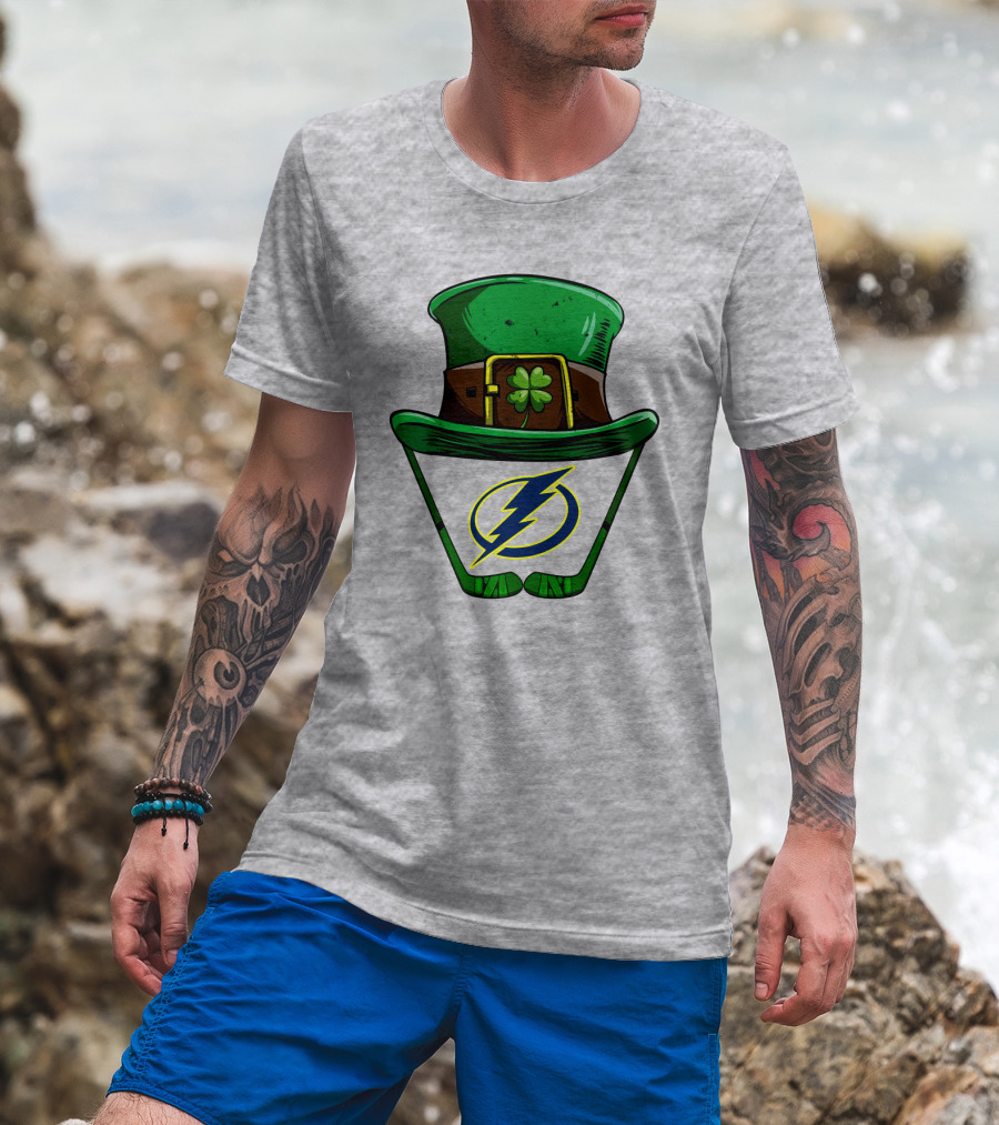Tampa Bay Lightning St. Patrick's Day Hockey Hat T-Shirt
