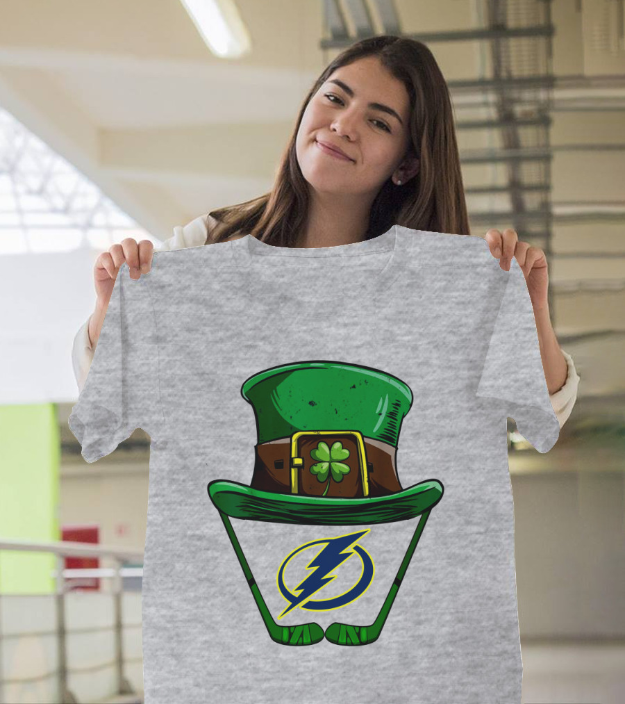 Tampa Bay Lightning St. Patrick's Day Hockey Hat T-Shirt
