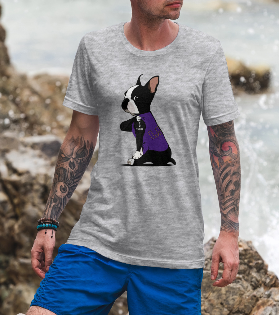 I Love LSU Tigers Bulldog T-Shirt