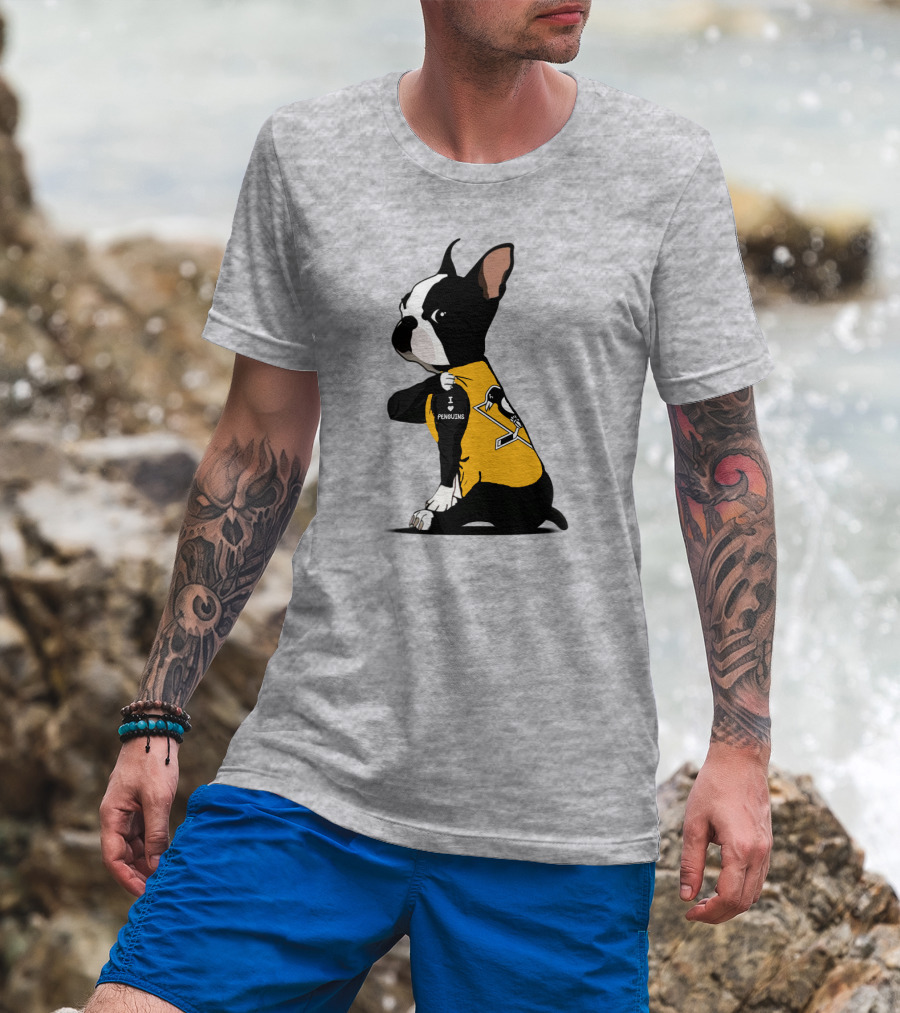 Pittsburgh Penguins Bulldog Hockey Fan Love T-Shirt