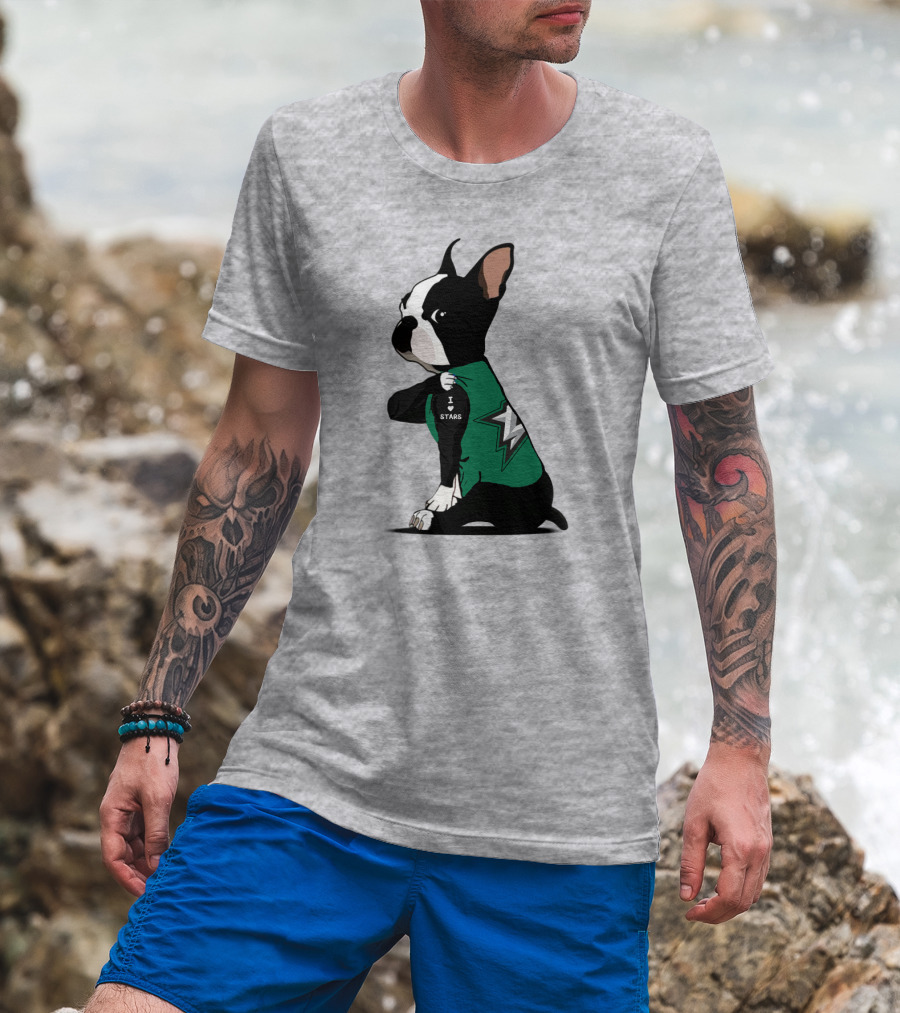 Dallas Stars Bulldog I Love Stars T-Shirt