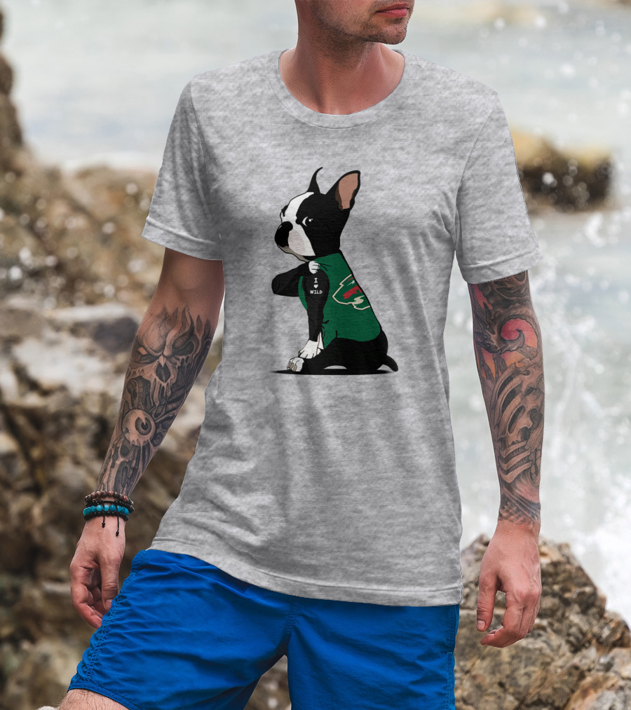 Minnesota Wild I Love Bulldog T-Shirt