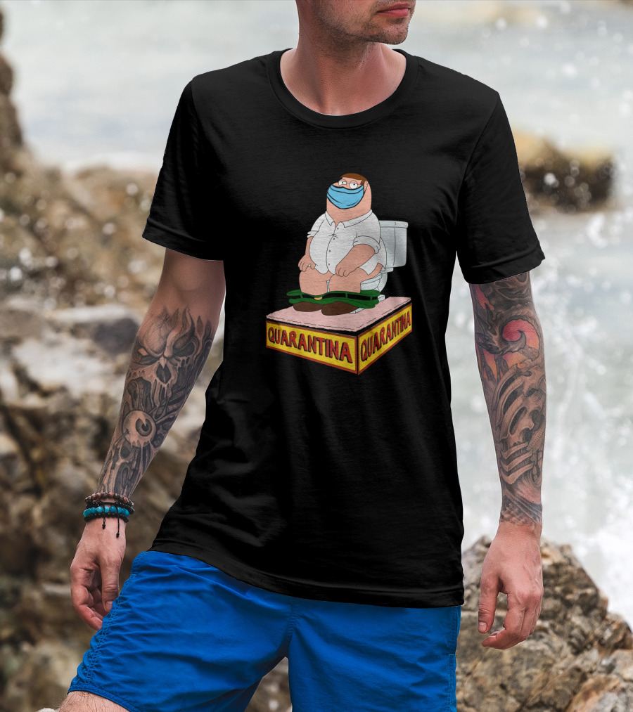 Peter Griffin Quarantina Mask Toilet T-Shirt