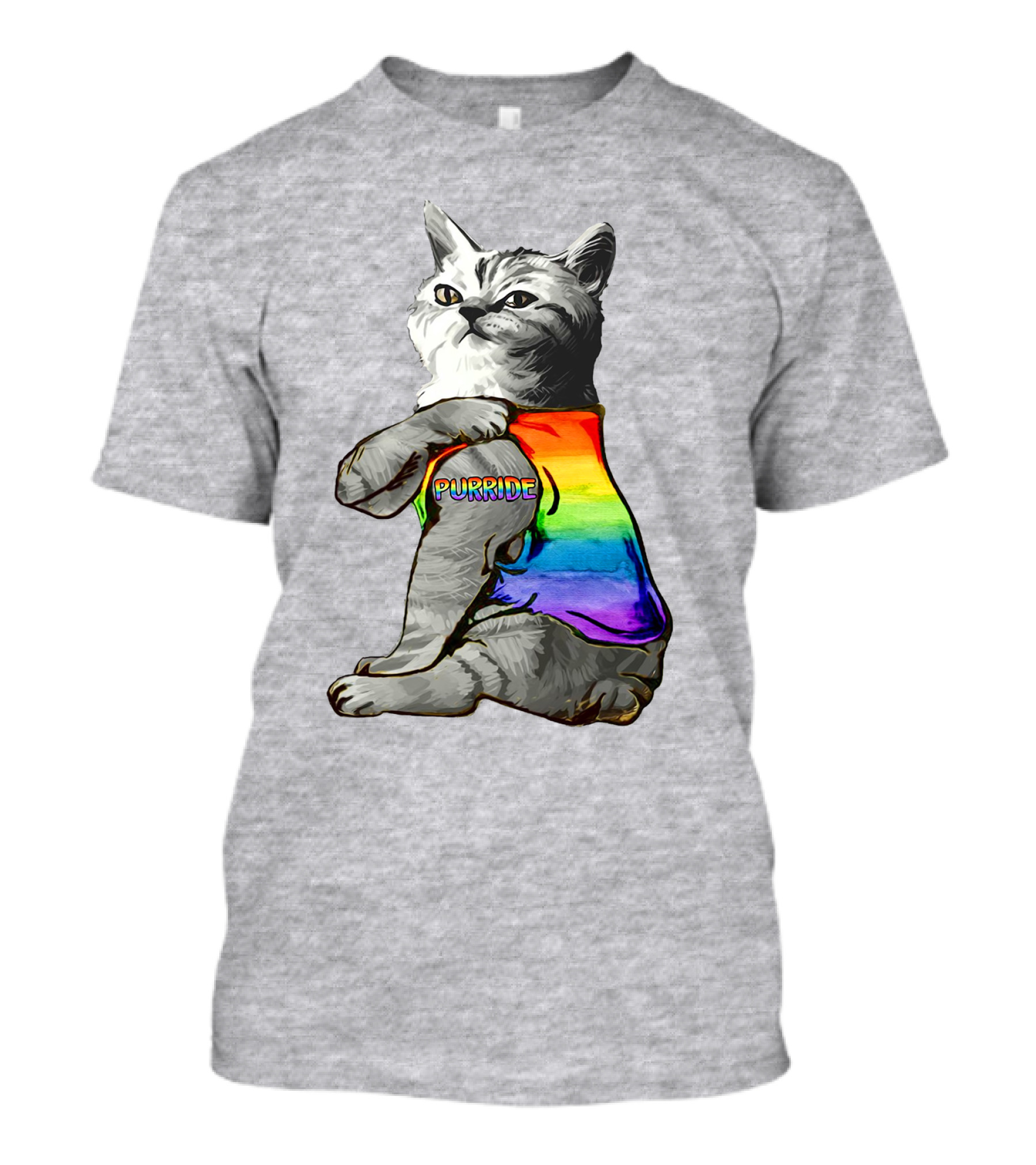 Purride Cat In Rainbow Colors T-Shirt