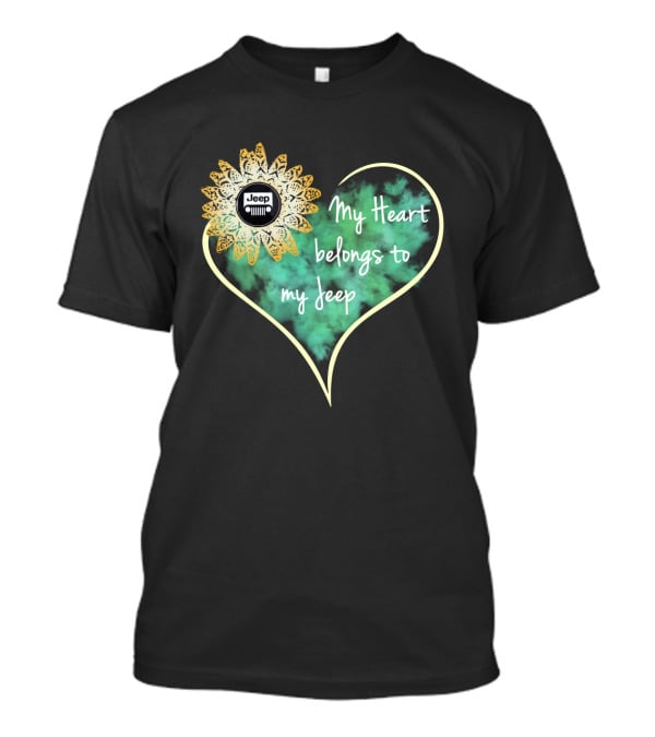 My Heart Belongs To My Jeep Sunflower T-Shirt