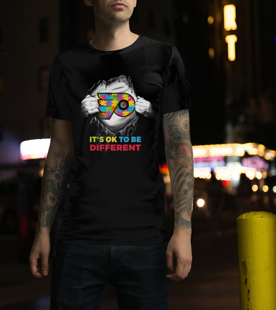 It's Ok To Be Different Autism Puzzle Flyer Nhl T-Shirt