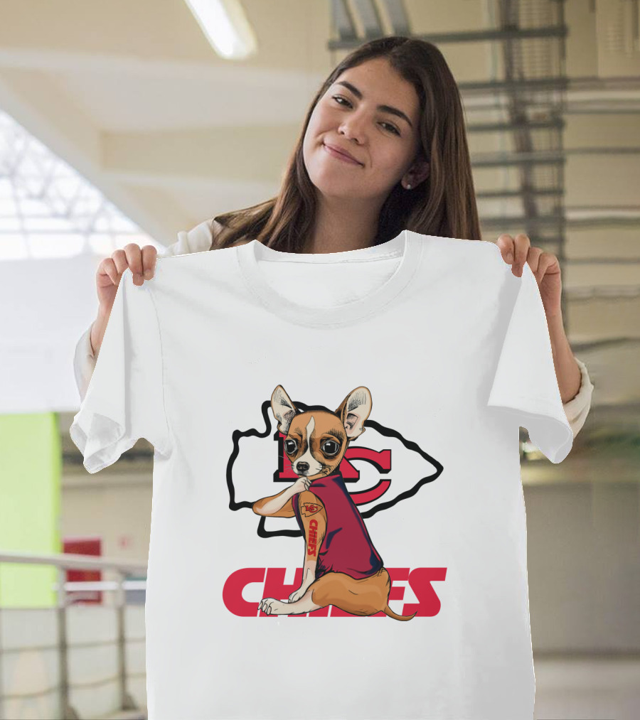 Chihuahua Chiefs Nfl Football Fan Team Spirit T-Shirt